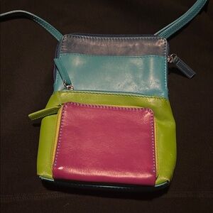 Colorful Leather Crossbody Bag